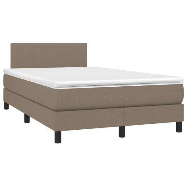 vidaXL Sommier à lattes de lit avec matelas taupe 120x190 cm tissu