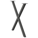 vidaXL Pieds de table à manger en forme de X 2 pièces Anthracite 70 x (72-73) cm Acier