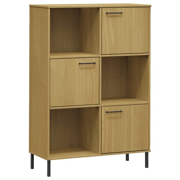 vidaXL Bibliothèque avec pieds en métal Marron 90x35x128 5cm Bois OSLO