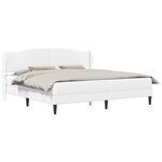vidaXL Cadre de lit avec tête de lit Blanc 180 x 200 cm Simili cuir
