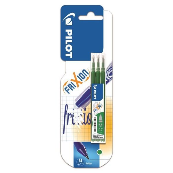 PILOT - Etui de 3 recharges Frixion Ball / Clicker Moyen - Encre verte