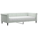 vidaXL Lit de jour avec matelas gris clair 90x200 cm velours