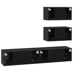 vidaXL Ensemble meuble TV 4 Pièces Chêne noir 80 x 30 x 30 cm