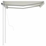 vidaXL Auvent rétractable automatique avec poteaux 3 5x2 5 m Crème