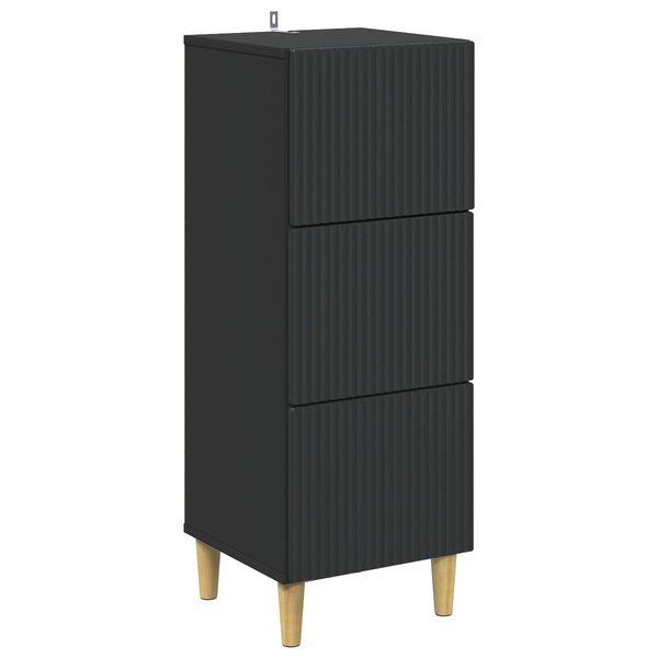 vidaXL Armoire à tiroirs Noir 33 x 34 5 x 90 cm Bois d'ingénierie