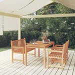 vidaXL Ensemble à manger de jardin 4 Pièces Bois de teck massif