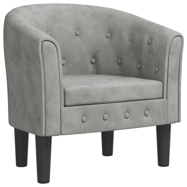 vidaXL Chaise cabriolet gris clair velours