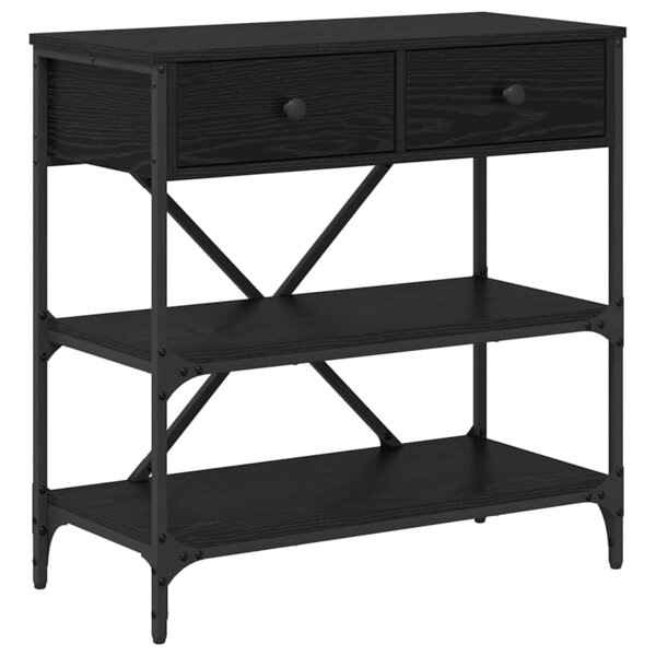 vidaXL Table Console Chêne Noir 75x34.5x75 cm Bois Aggloméré