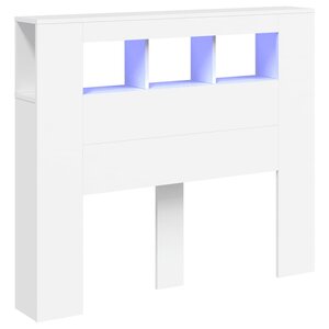 vidaXL Tête de lit à LED blanc 120x18 5x103 5 cm bois d'ingénierie