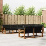 vidaXL Ensemble de canapés d'extérieur 8 pc Naturel et Noir