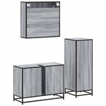 vidaXL Ensemble de meubles de salle de bain 3 Pièces Sonoma gris
