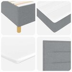 vidaXL Lit à ressorts avec matelas Gris clair 190 x 140 cm tissu