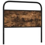 vidaXL Tête de lit de remplacement chêne fumé 120 cm acier et bois d'ingénierie