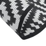 vidaXL Tapis d'extérieur blanc et noir Ø160 cm PP