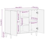 vidaXL Buffet 90x33x75 cm en bois massif de mangue