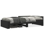 vidaXL Cadre de lit sans matelas noir 90x190 cm bois ingénierie