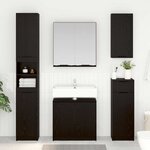 vidaXL Ensemble de Meubles de Salle de Bain 3 Pièces Chêne noir