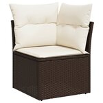 vidaXL Salon de jardin 10 Pièces avec coussins marron résine tressée