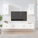 vidaXL Ensemble de meubles TV 6 Pièces Blanc Bois d'ingénierie