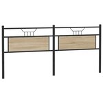 vidaXL Tête de lit chêne sonoma 193 cm bois d'ingénierie et acier