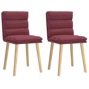vidaXL Chaises à manger lot de 2 rouge bordeaux tissu