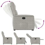 vidaXL Fauteuil inclinable gris clair tissu microfibre