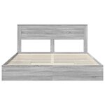vidaXL Lit de Rangement Gris Sonoma 180 x 200 cm Bois d'ingénierie