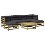 vidaXL Salon de jardin 7 Pièces avec coussins bois de pin imprégné