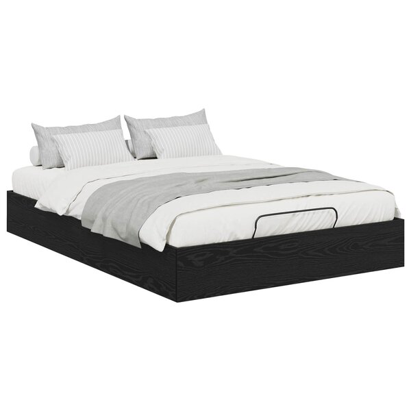 vidaXL Cadre de lit ottoman avec stockage Chêne noir 193 x 120 x 25 cm