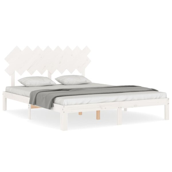 vidaXL Cadre de lit sans matelas blanc 160x200 cm bois de pin massif