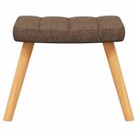 vidaXL Chaise à bascule avec tabouret Marron Tissu