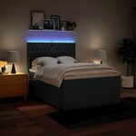 vidaXL Sommier à lattes de lit avec matelas Bleu 160x200 cm Tissu