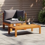 vidaXL Salon de jardin avec coussins 2 Pièces bois massif acacia