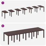 Ensemble de salle à manger de jardin vidaXL 13 pièces avec coussins Rotin poly marron