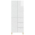 vidaXL 2 Pièces Blanc brillant
