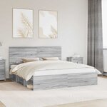 vidaXL Cadre de lit Gris Sonoma 180 x 200 cm Pin massif