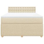 vidaXL Sommier à lattes de lit avec matelas Crème 140x200 cm Tissu