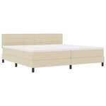 vidaXL Lit à ressorts avec matelas et LED crème 200x200 cm en tissu