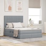 vidaXL Lit avec rangement et LED Gris clair 140 x 190 cm Polyester