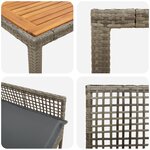 vidaXL Set de salle à manger de jardin 5 pièces avec coussins gris en poly rattan