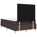 vidaXL Lit à ressorts avec tête de lit Marron foncé 120 x 200 cm tissu