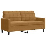vidaXL Ensemble de canapés 3 Pièces avec coussins Marron Velours