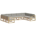 vidaXL Ensemble de canapés d'extérieur 9 pc Blanc et gris clair