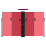 vidaXL Auvent latéral rétractable rouge 140x1200 cm