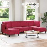 vidaXL Ensemble de meubles pour le salon 6 Pièces Bordeaux Velours