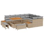 vidaXL Ensemble de canapé de jardin 12 Pièces Beige et Gris clair