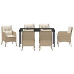vidaXL Ensemble de Salle à Manger de Jardin 7 pièces avec Coussins Beige Poly Rattan