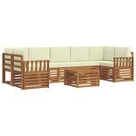 vidaXL Ensemble de canapés d'extérieur 8 pc Naturel et Crème