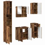vidaXL Ensemble de mobilier de salle de bain 5 Pièces Bois Ancien