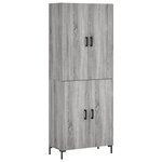 vidaXL Buffet haut Sonoma gris 69 5x34x180 cm Bois d'ingénierie